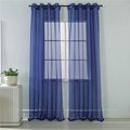 Rt Designers Collection RT Designers Collection PNL19456 Lauren Sheer Metallic Single Grommet Curtain Panel in Navy Blue - 54 x 90 in. PNL19456